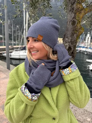 Zestaw czapka, komin i mitenki zimowy — No Pewnie