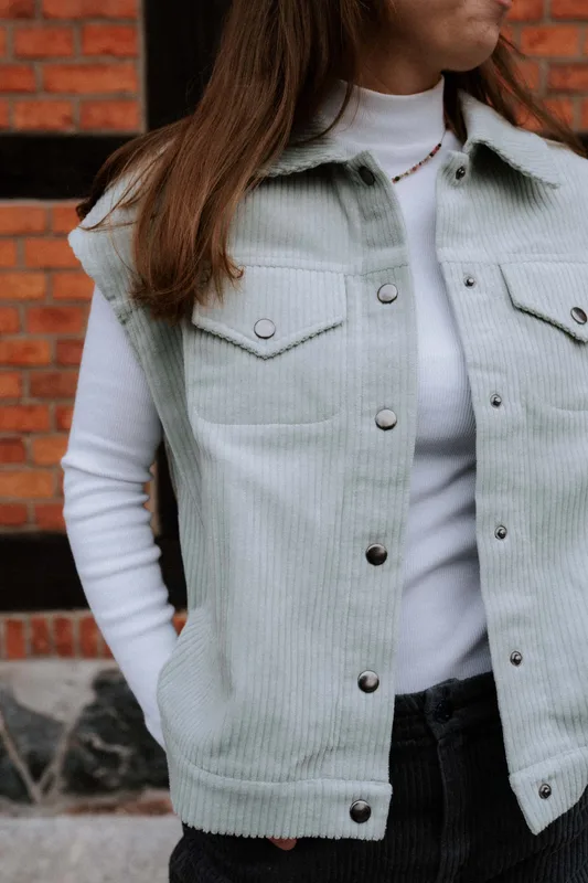 Kamizelka sztruksowa minty — Nomade