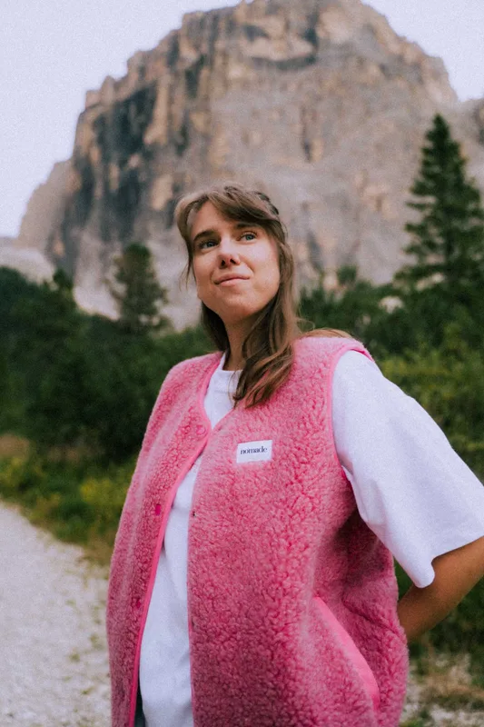 Kamizelka merino Sella pink — Nomade