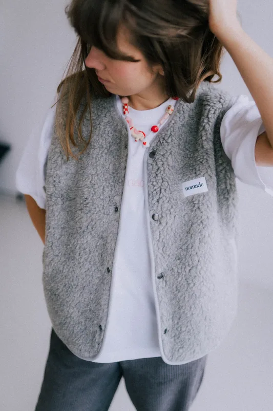 Kamizelka merino Sella grey — Nomade