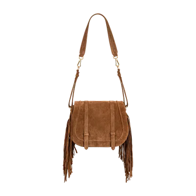 COLETTE Fringe Saddle Cognac — NOVINSKA