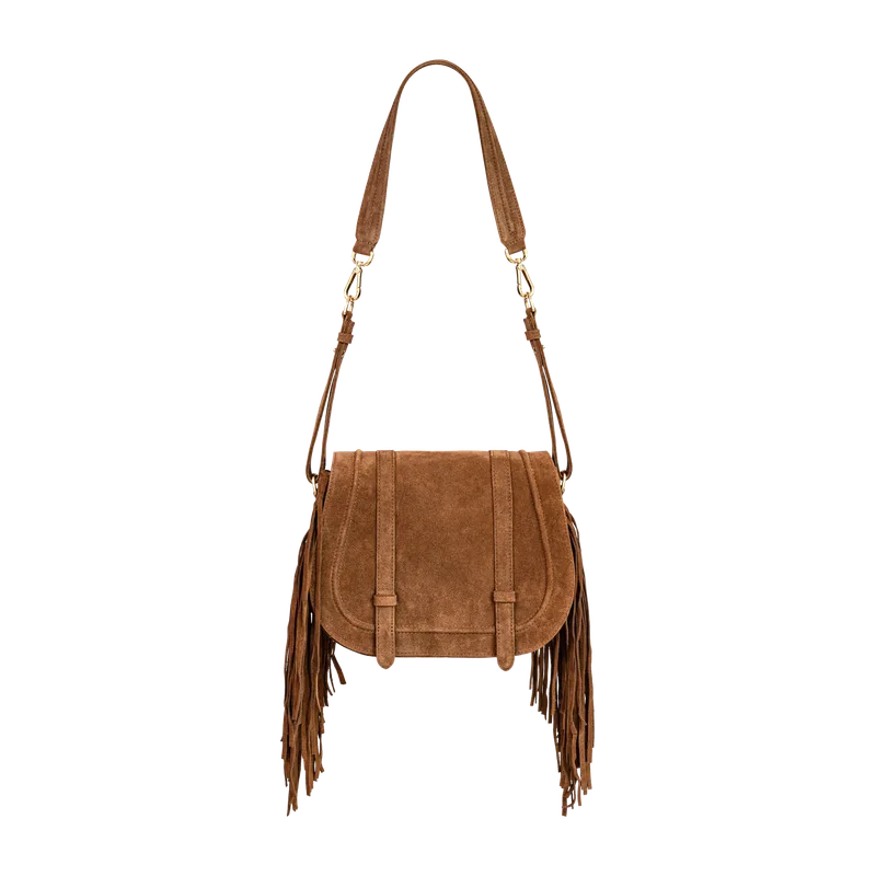 COLETTE Fringe Saddle Cognac — NOVINSKA