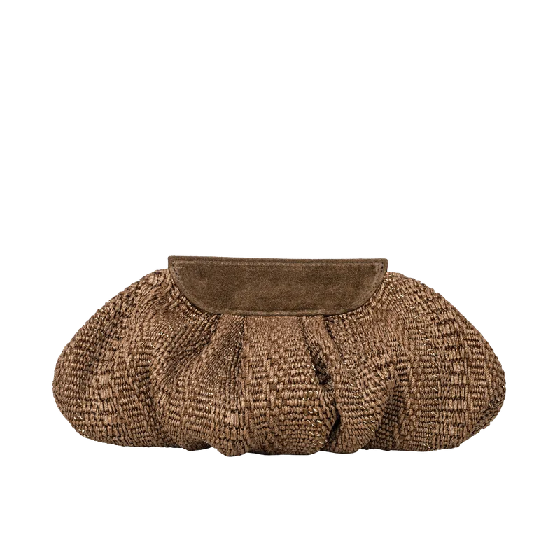 Raffia Cloud Bag Mocha — NOVINSKA