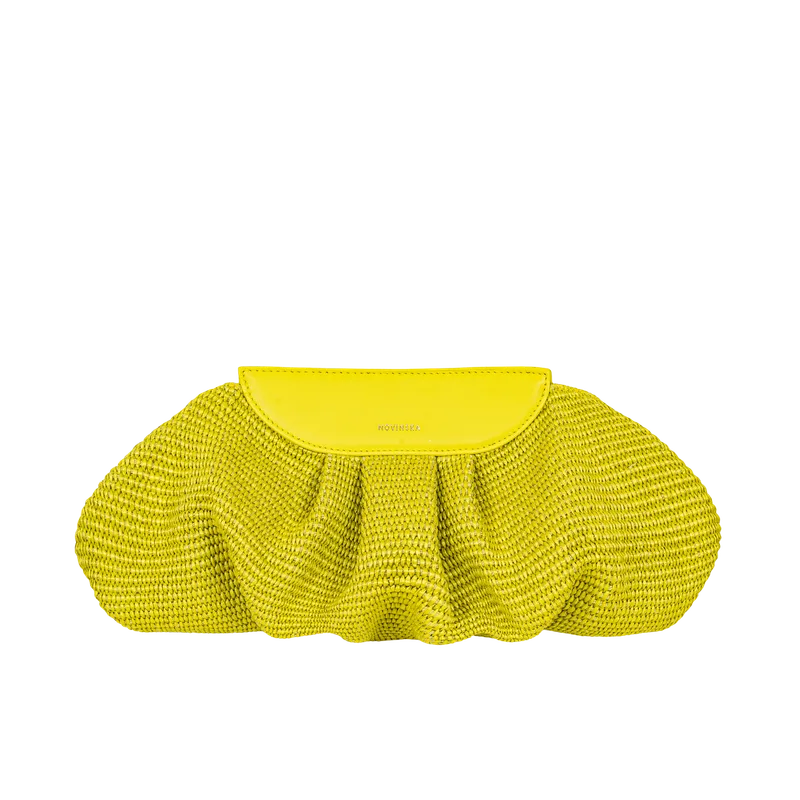 Raffia Cloud Bag Limonka — NOVINSKA