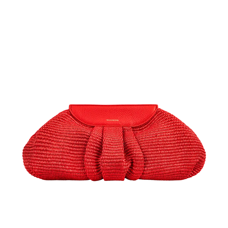 Raffia Cloud Bag Czerwona — NOVINSKA