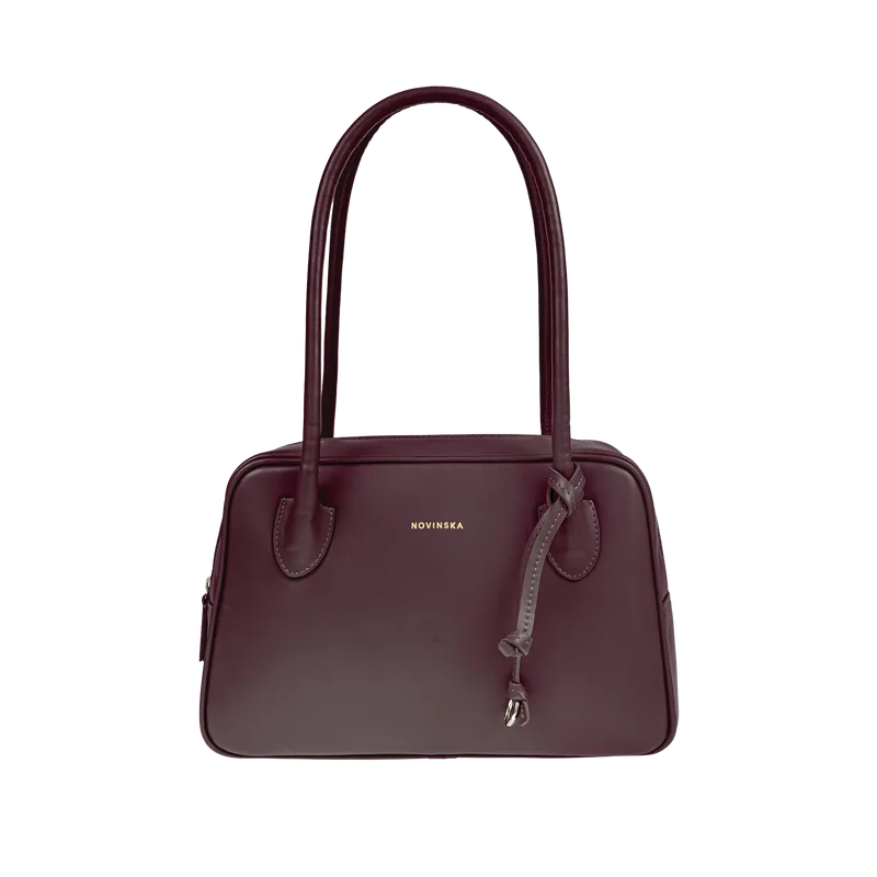 BOWLING BAG MIDI BURGUNDY — NOVINSKA