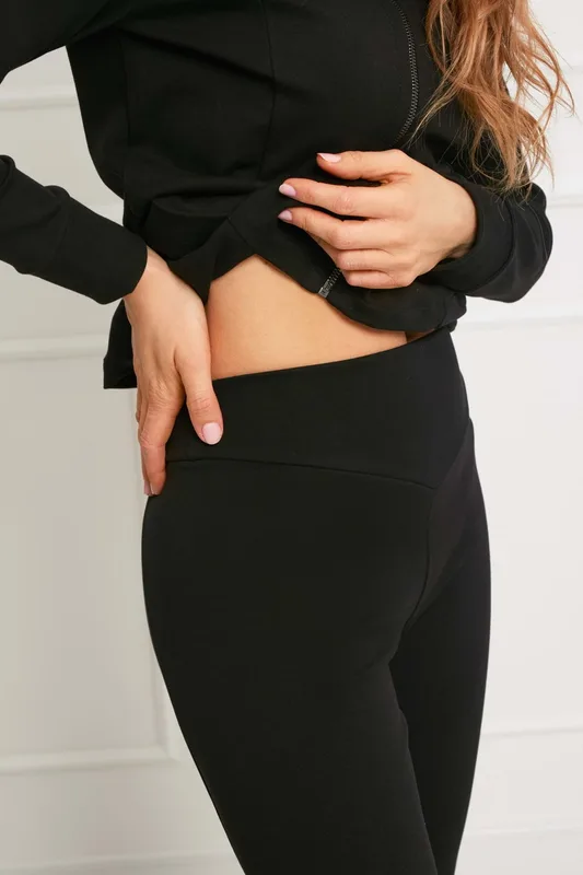 Loungewear dopasowane spodnie bawełniane – czarne — Oh!Zuza