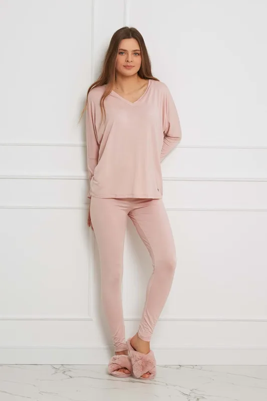 Loungewear wiskozowy komplet z legginsami – brudny róż — Oh!Zuza