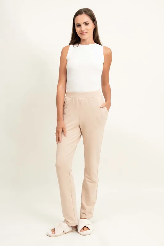 Loungewear bawełniane spodnie dresowe – jasny beż — Oh!Zuza