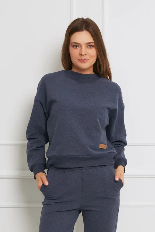 Loungewear krótka bluza dresowa – jeansowy melanż — Oh!Zuza