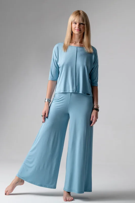 Jackie piżama loungewear z szerokimi spodniami – woda — Oh!Zuza