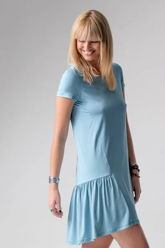 Jackie koszulka nocna / sukienka loungewear z falbanką – woda — Oh!Zuza