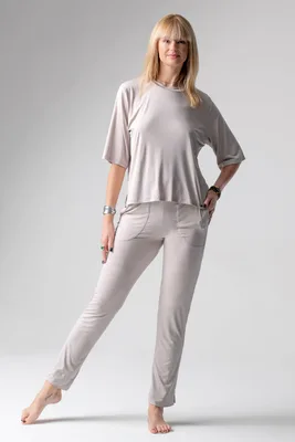 Jackie piżama loungewear z prostymi spodniami – mleko migdałowe — Oh!Zuza