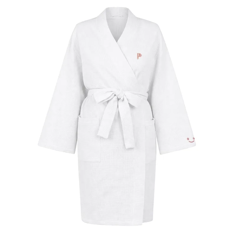 Szlafrok Ecru z bawełny organicznej — Pantalones