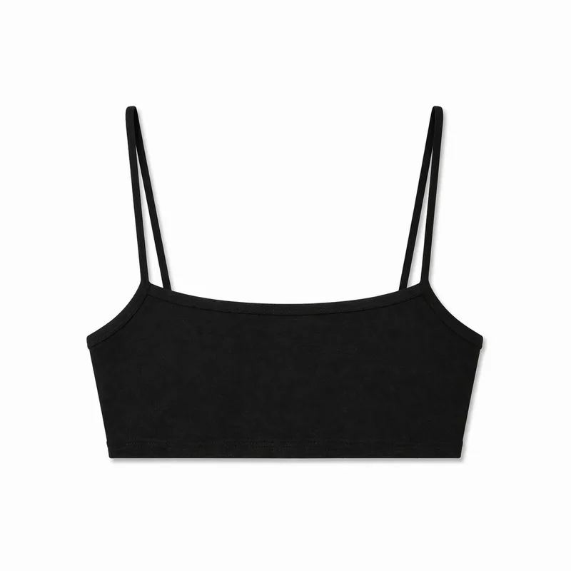 Top MINI Czarny z bawełny organicznej — Pantalones