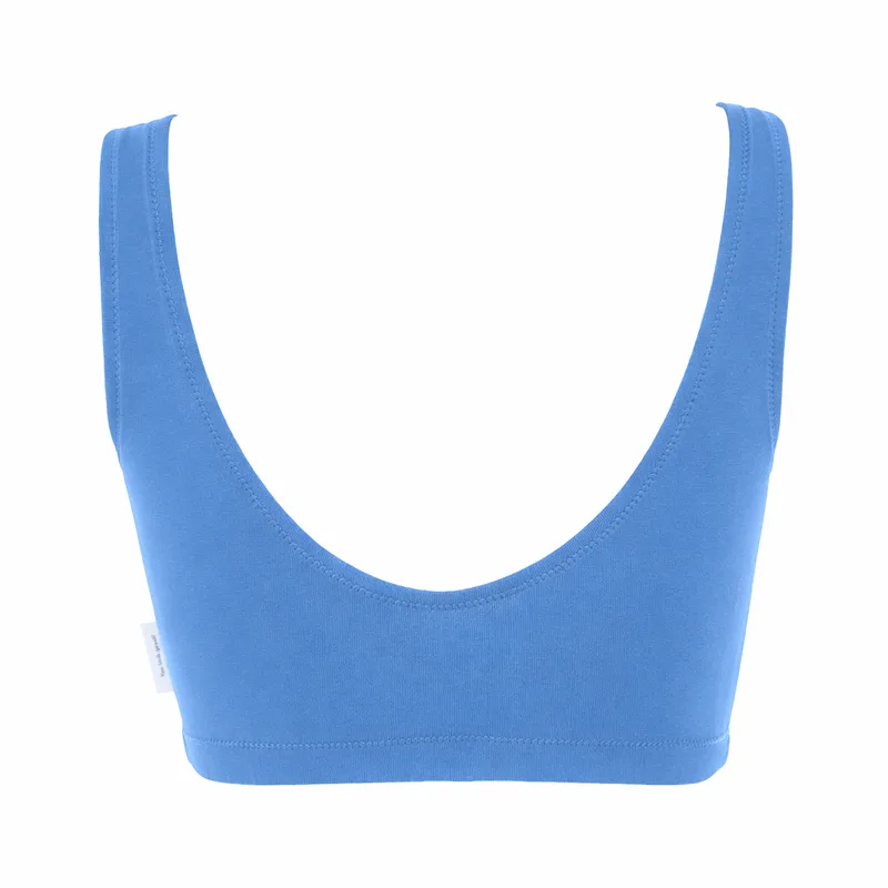 Top FLIRTY Blue z bawełny organicznej — Pantalones
