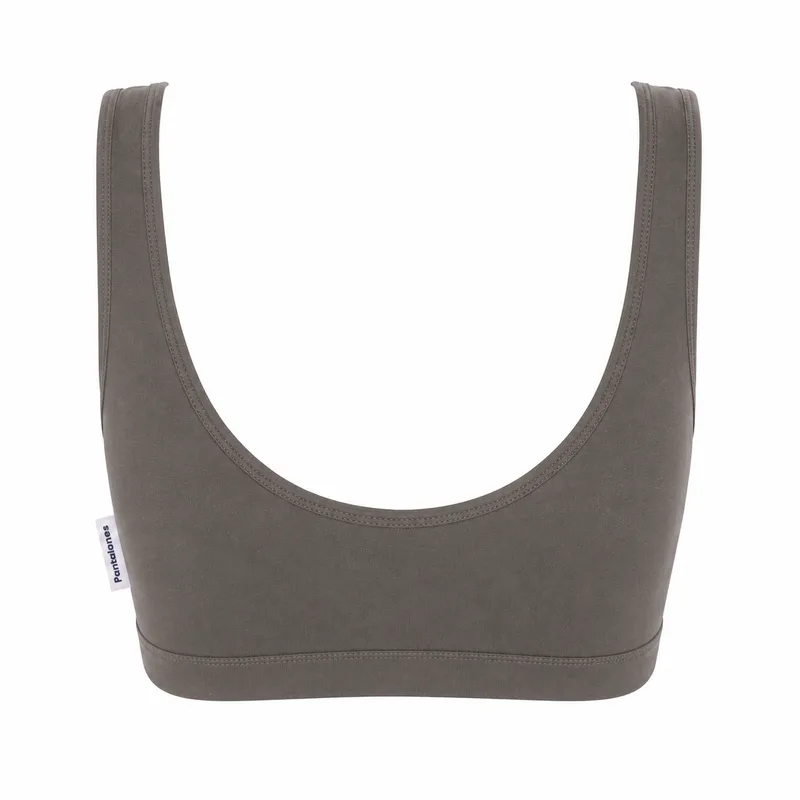 Top FLIRTY Grey z bawełny organicznej — Pantalones