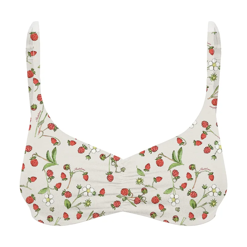 BRALETKA FLUFFY z bawełny organicznej POZIOMKI — Pantalones