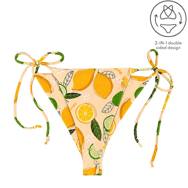FIGI BIKINI 2in1 Limone Vanilla Dwustronny dół stroju kąpielowego — Pantalones