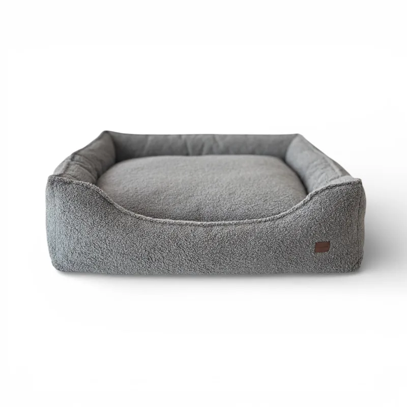 Legowisko dla psa Kanapa Boucle Ciemnoszara — Pieski Dwa