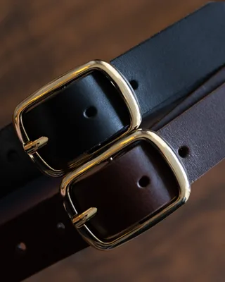 Damski skórzany pasek do spodni — Poley Leather Design