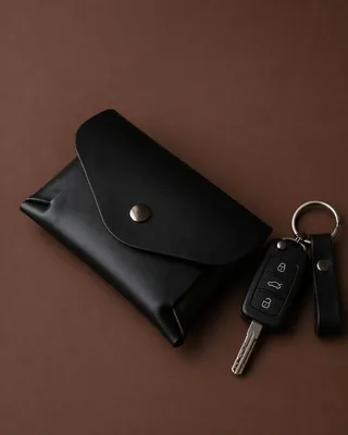 Car Pocket – Skórzany portfelik samochodowy – na drobne, na karty — Poley Leather Design