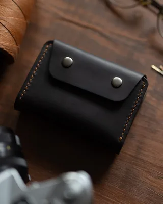 Portfel Bi Click! + Ciemnoczekoladowy — Poley Leather Design