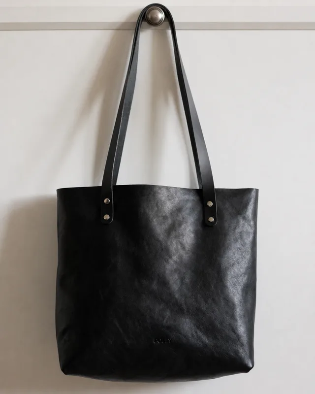 TOTE Shoperka – Kolor czarny — Poley Leather Design