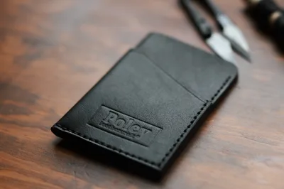 Card holder – black — Poley Leather Design