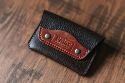 Skórzany portfel Leaf – Vintage Chocolate — Poley Leather Design