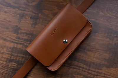 Skórzana nerka Basic – jasny brąz — Poley Leather Design