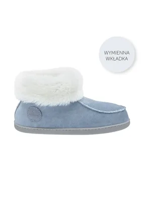 Kapcie damskie PEPPIN popielato białe — VANUBA