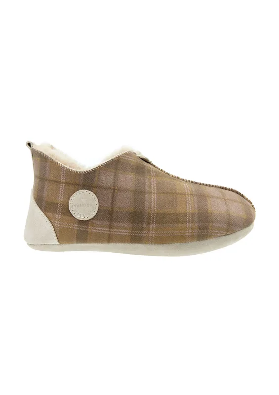 Kapcie damskie OXFORD Tartan beżowe — VANUBA