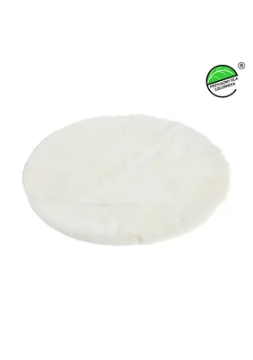 Naturalny okrągły dywan/mata z owczej skóry Ø100cm Biały — VANUBA