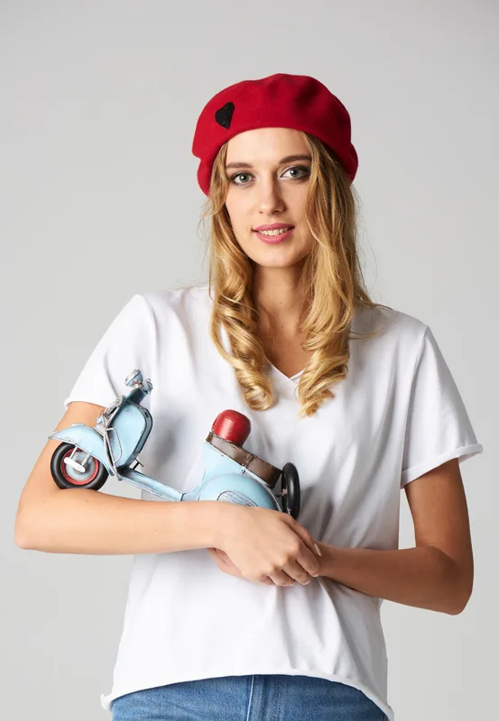 Beret serce Czerwony — You by Tokarska
