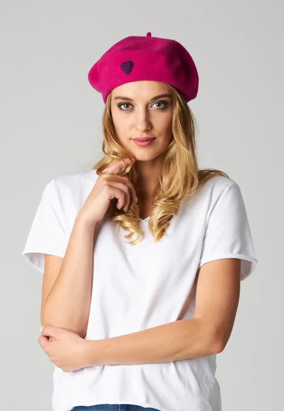 Beret serce Różowy — You by Tokarska