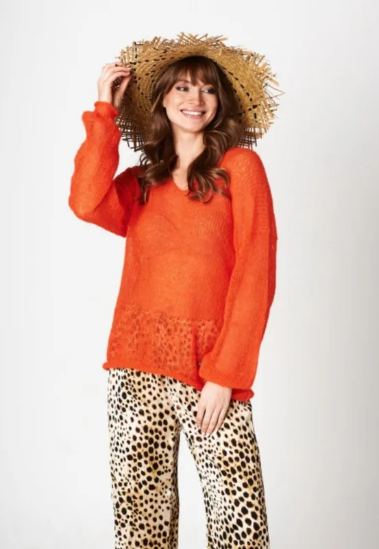Alpaka sweter Gili Neon pomarańcz — You by Tokarska