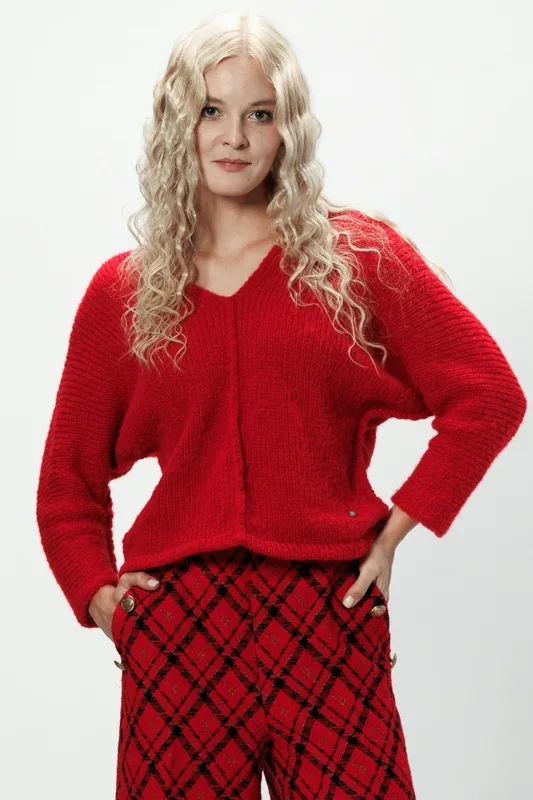 Alpaka sweter Liliana czerwony — You by Tokarska