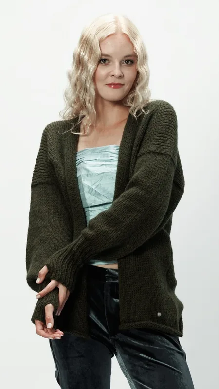 Alpaka sweter Mirabella khaki — You by Tokarska