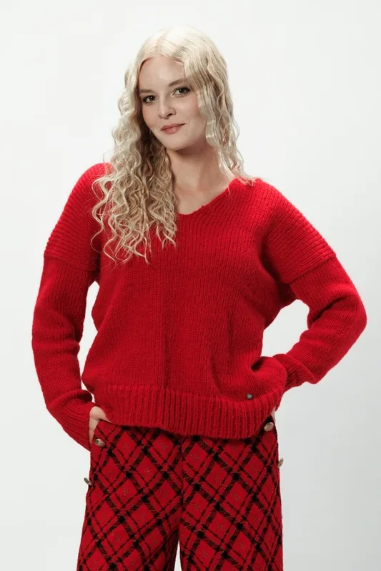 Alpaka sweter Mia czerwony — You by Tokarska