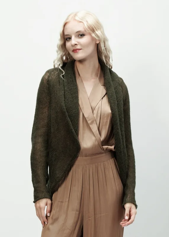 Lekki sweter wełniany damski Reneta Khaki — You by Tokarska