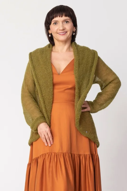 Lekki sweter wełniany damski Reneta Oliwkowy — You by Tokarska