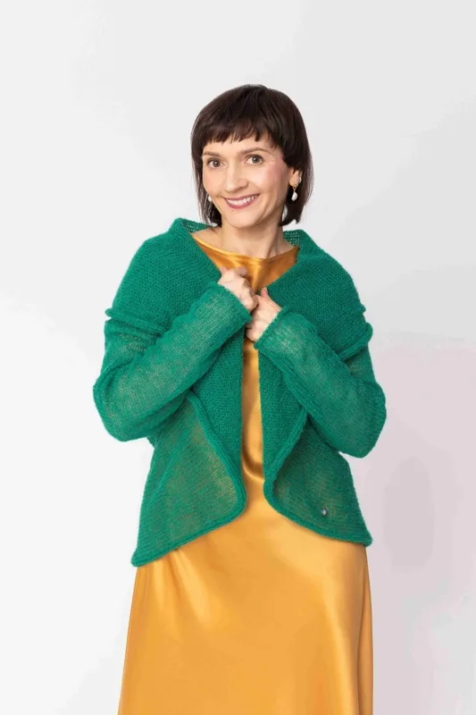 Lekki sweter wełniany damski Reneta Szmaragdowy — You by Tokarska